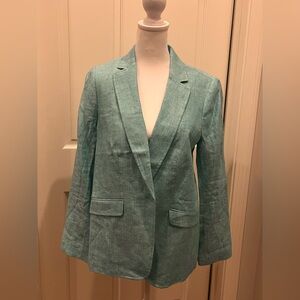 Turquoise Talbots linen 8P blazer NWT